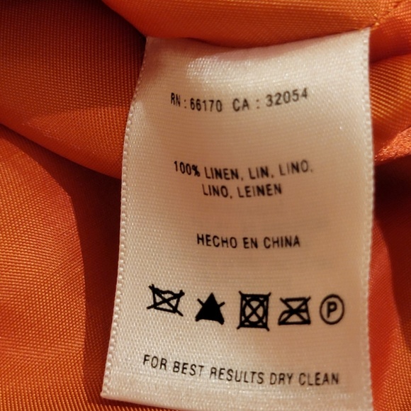 Anthropologie HD in Paris Linen Embroidered Skirt Sz 8 Orange Pink Ombre Floral - Picture 8 of 9